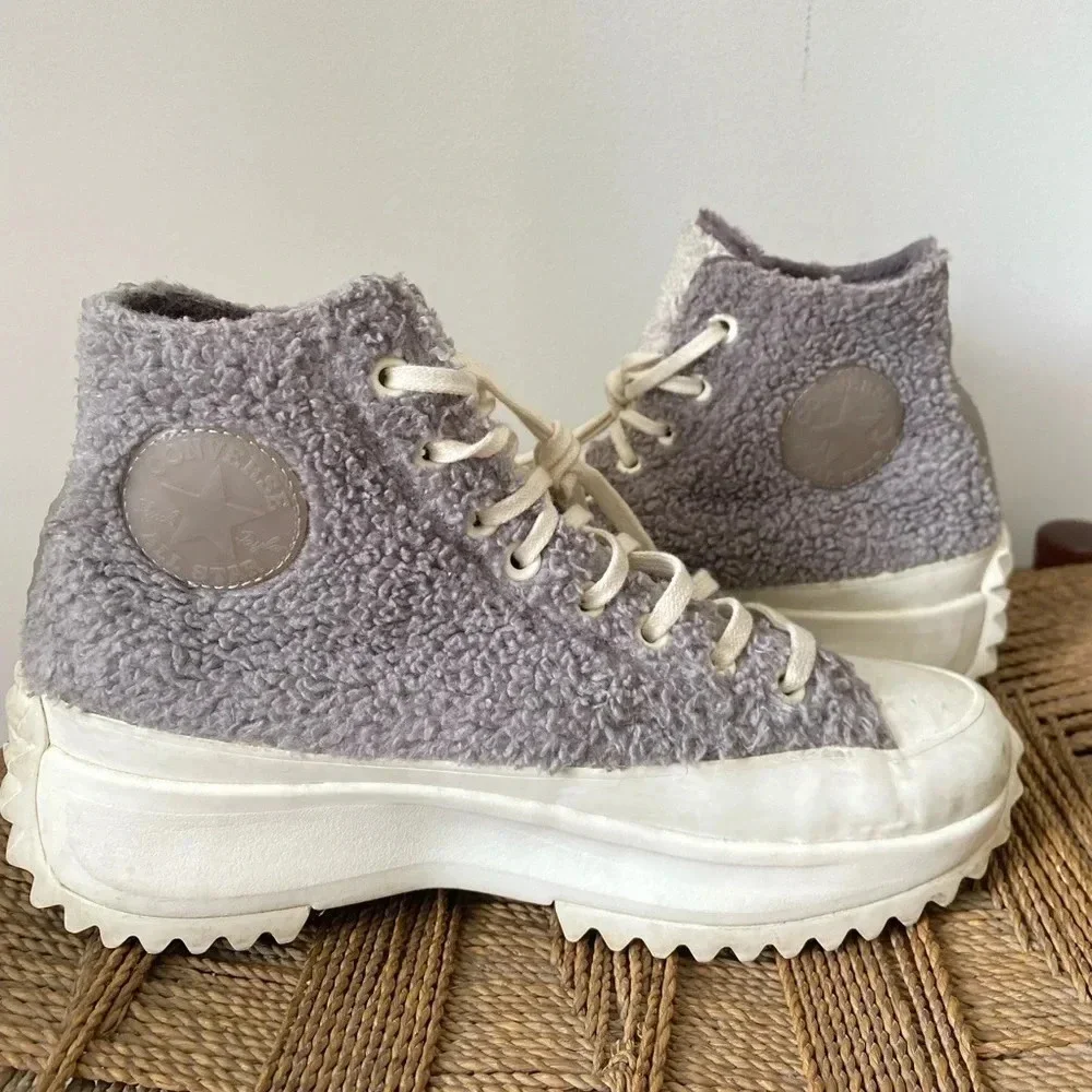 Converse Run Star Hike Sherpa Sneakers Women’s 9.5 Chuck Taylor Shoes Platform